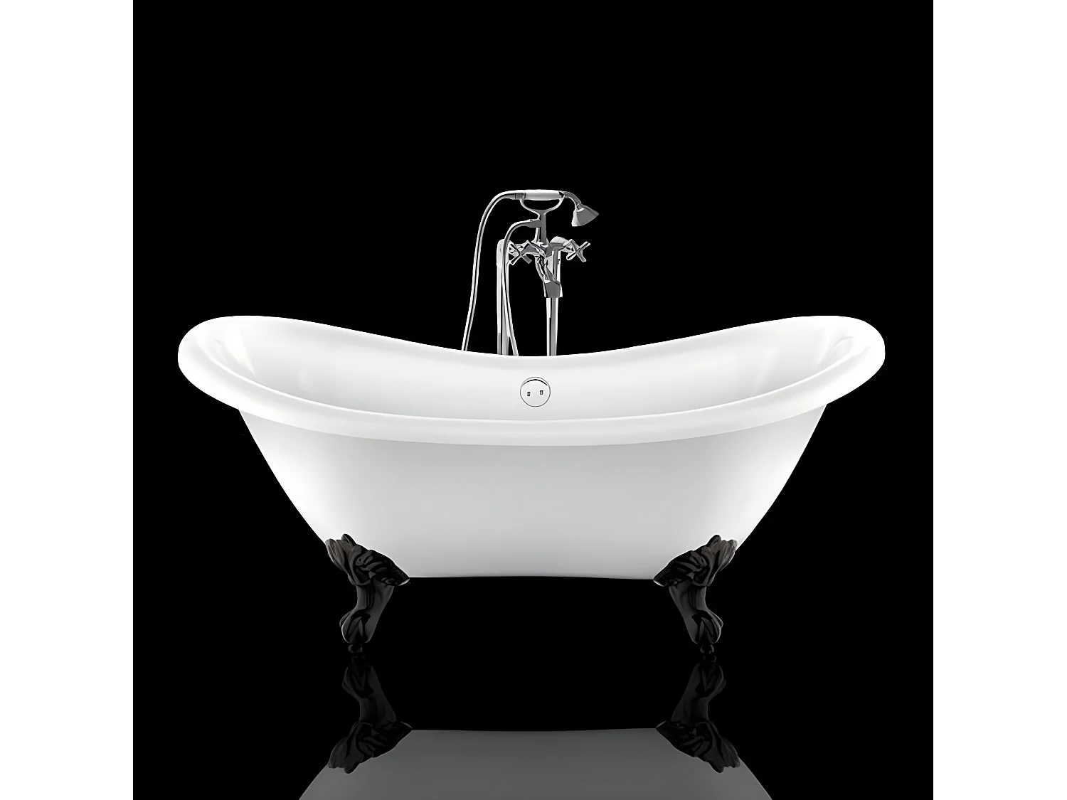 Bañera con patas DARLINGTON  175 cm patas ÁGUILA NEGRAS