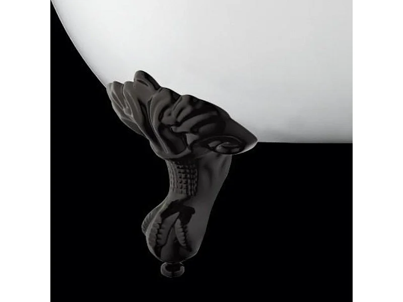 Baignoire sur pieds rétro DARLINGTON Blanche 175 cm Pieds d'Aigle Noirs