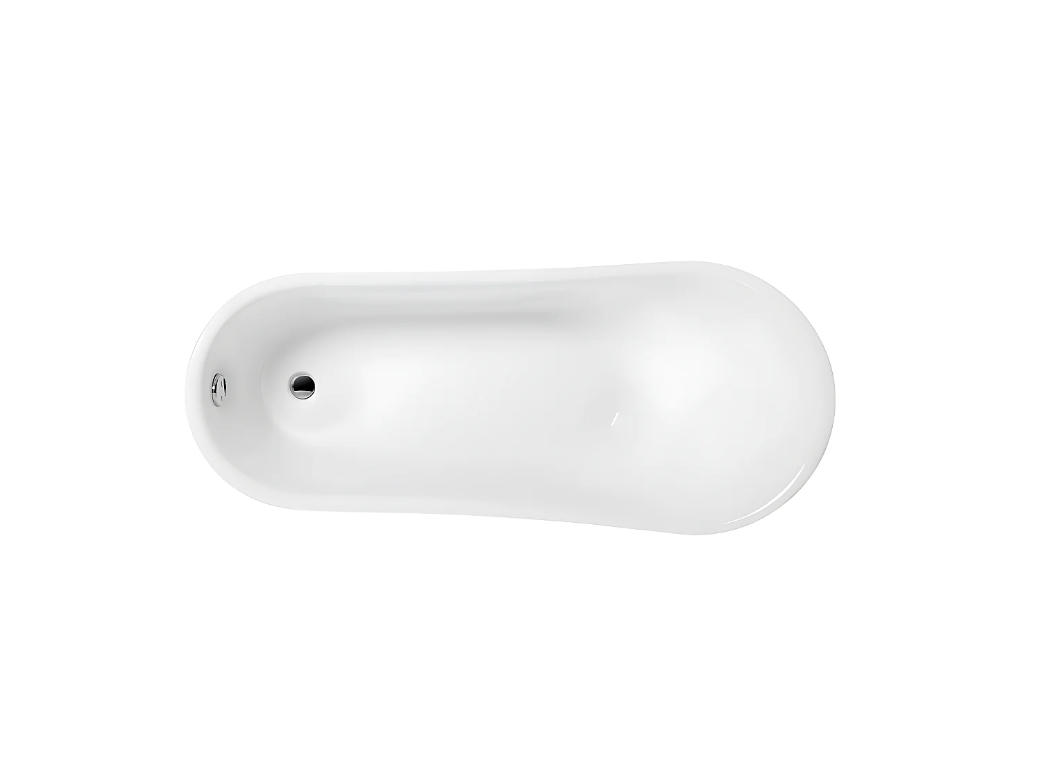 Freistehende Badewanne mit Füßen BALMAIN Adlerfüße WEISS 161 cm