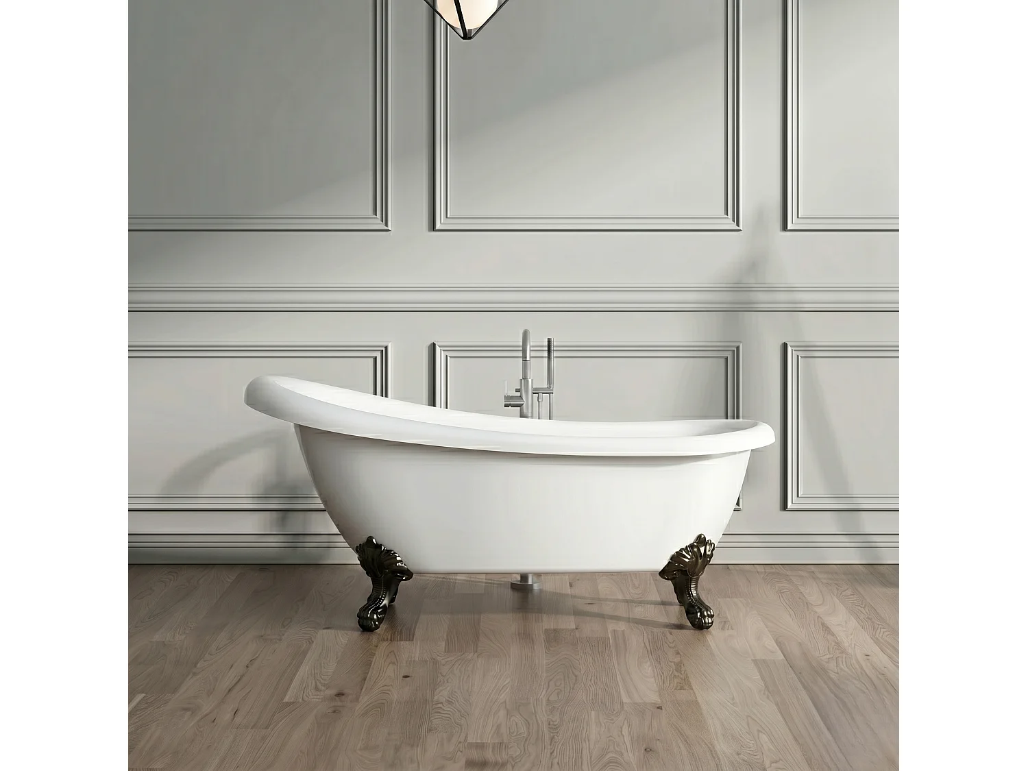 Freistehende Badewanne mit Füßen RICHMOND Adlerfüße SCHWARZ 171 cm