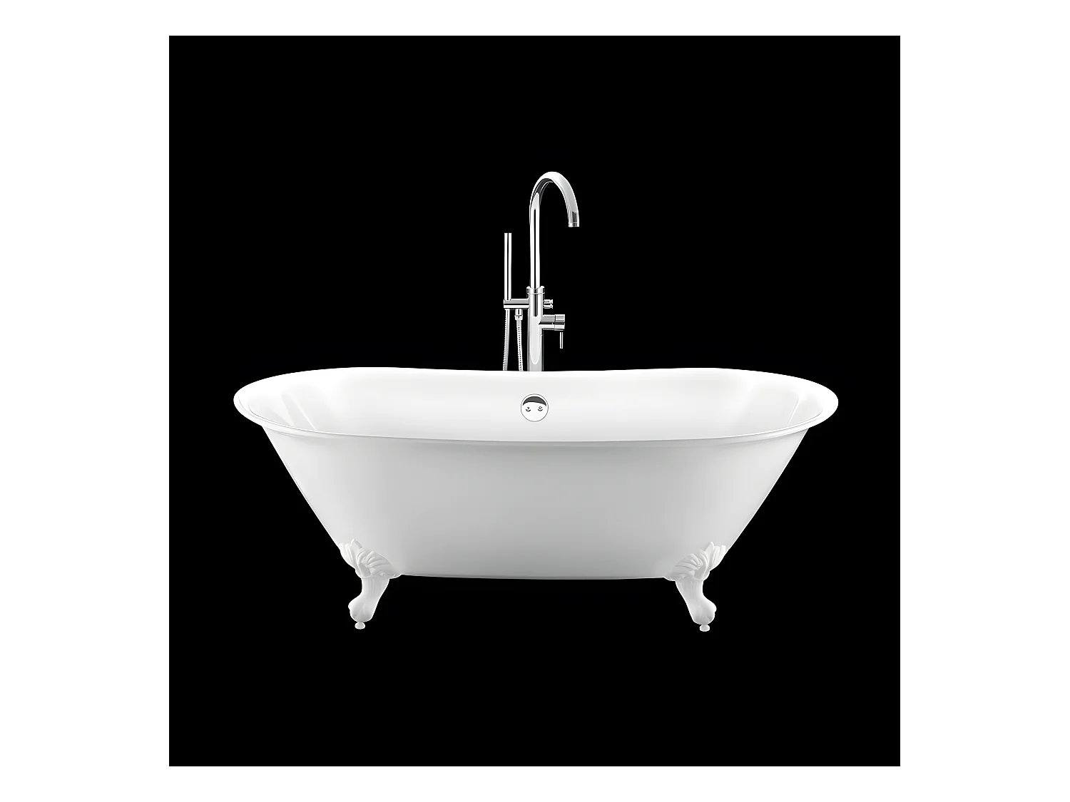 Baignoire ancienne rétro sur pieds SURRY HILLS Blanche 165 cm Pieds d'Aigle Blancs