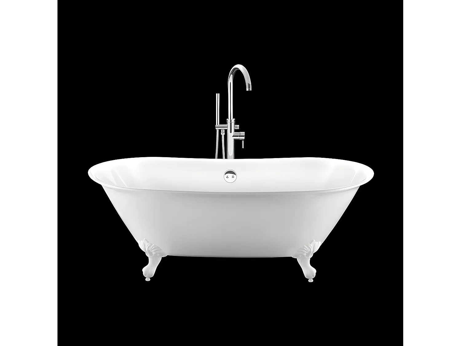 Baignoire ancienne rétro sur pieds SURRY HILLS Blanche 165 cm Pieds d'Aigle Blancs