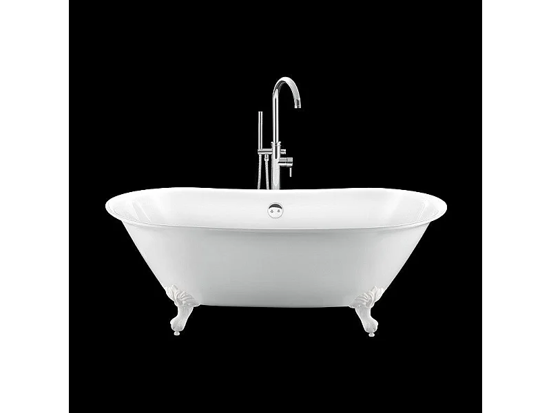 Freistehende Badewanne mit Füßen SURRY HILLS Adlerfüße WEISS 165 cm