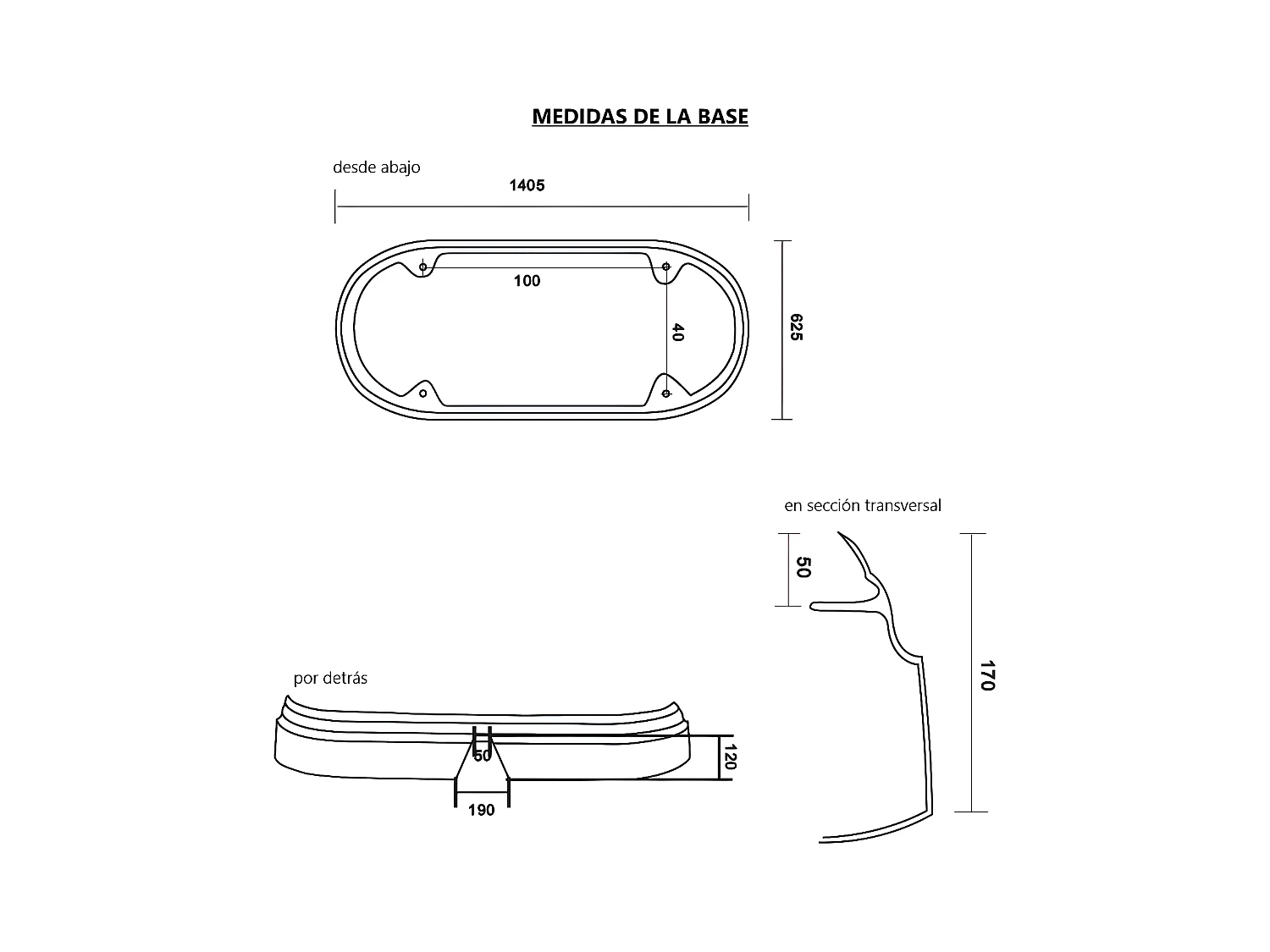 Baignoire sur socle en fonte émaillée SOUTHPORT Noire 180 cm Peinture noire (baignoire et socle)