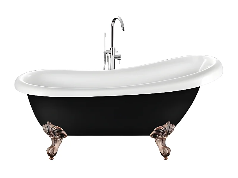 Bañera con patas RICHMOND NEGRA  171 cm patas ÁGUILA COBRE ENVEJECIDO