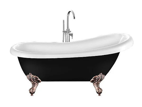 Bañera con patas RICHMOND NEGRA  171 cm patas ÁGUILA COBRE ENVEJECIDO