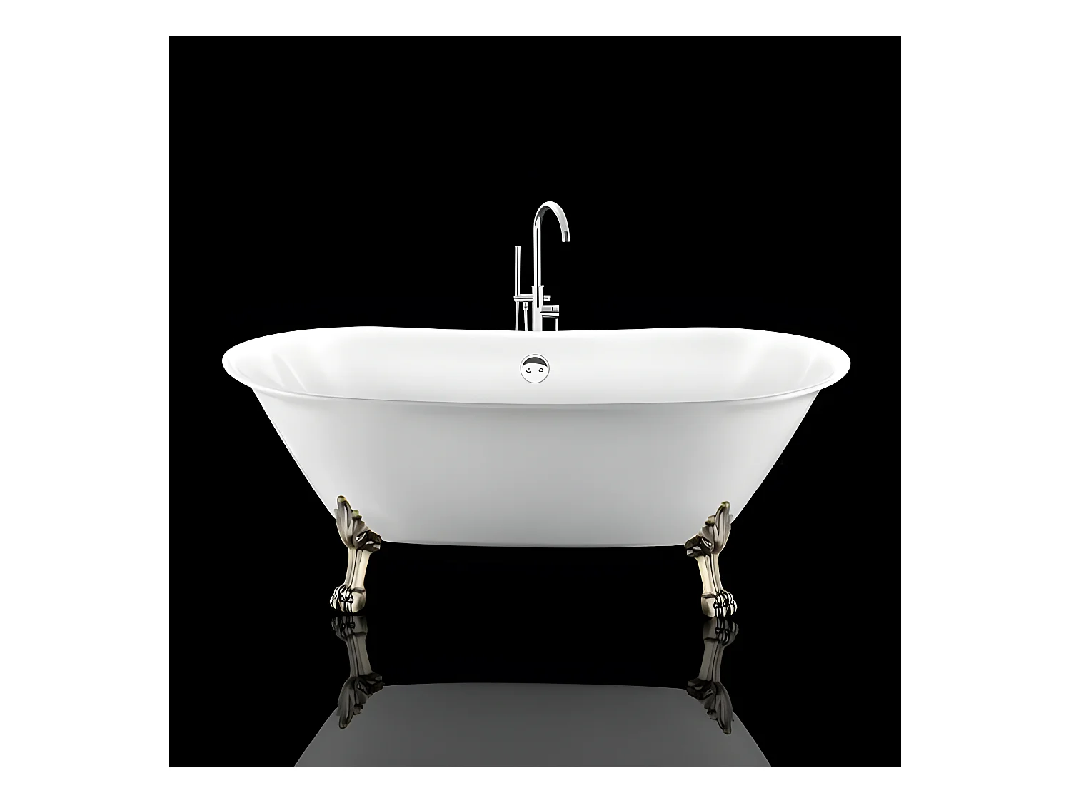 Freistehende Badewanne mit Füßen SURRY HILLS Löwenfüße ALTBRONZE 165 cm