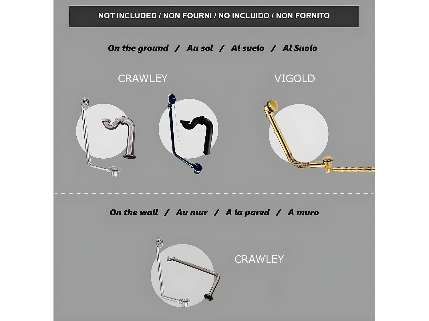 Vasca da bagno freestanding stile classico con piedini SURRY HILLS bianca 165 cm Piedini di leone Bronzo