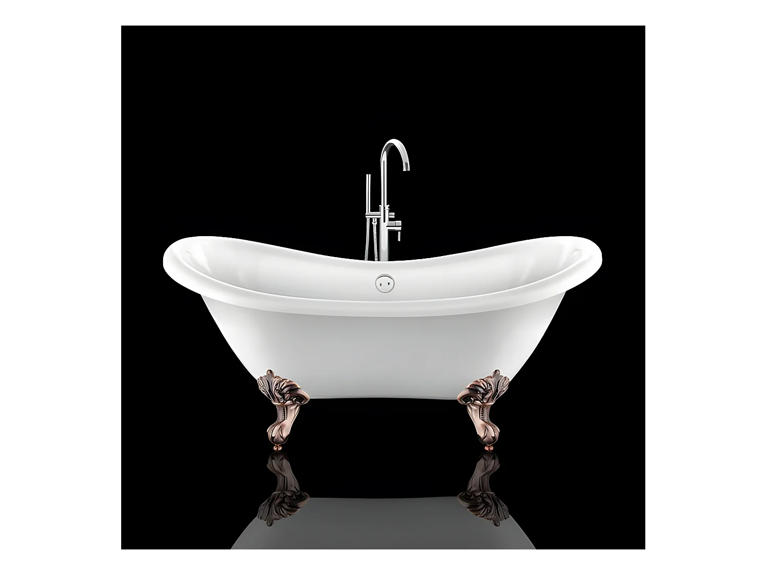 Bañera con patas DARLINGTON  175 cm patas ÁGUILA COBRE ENVEJECIDO