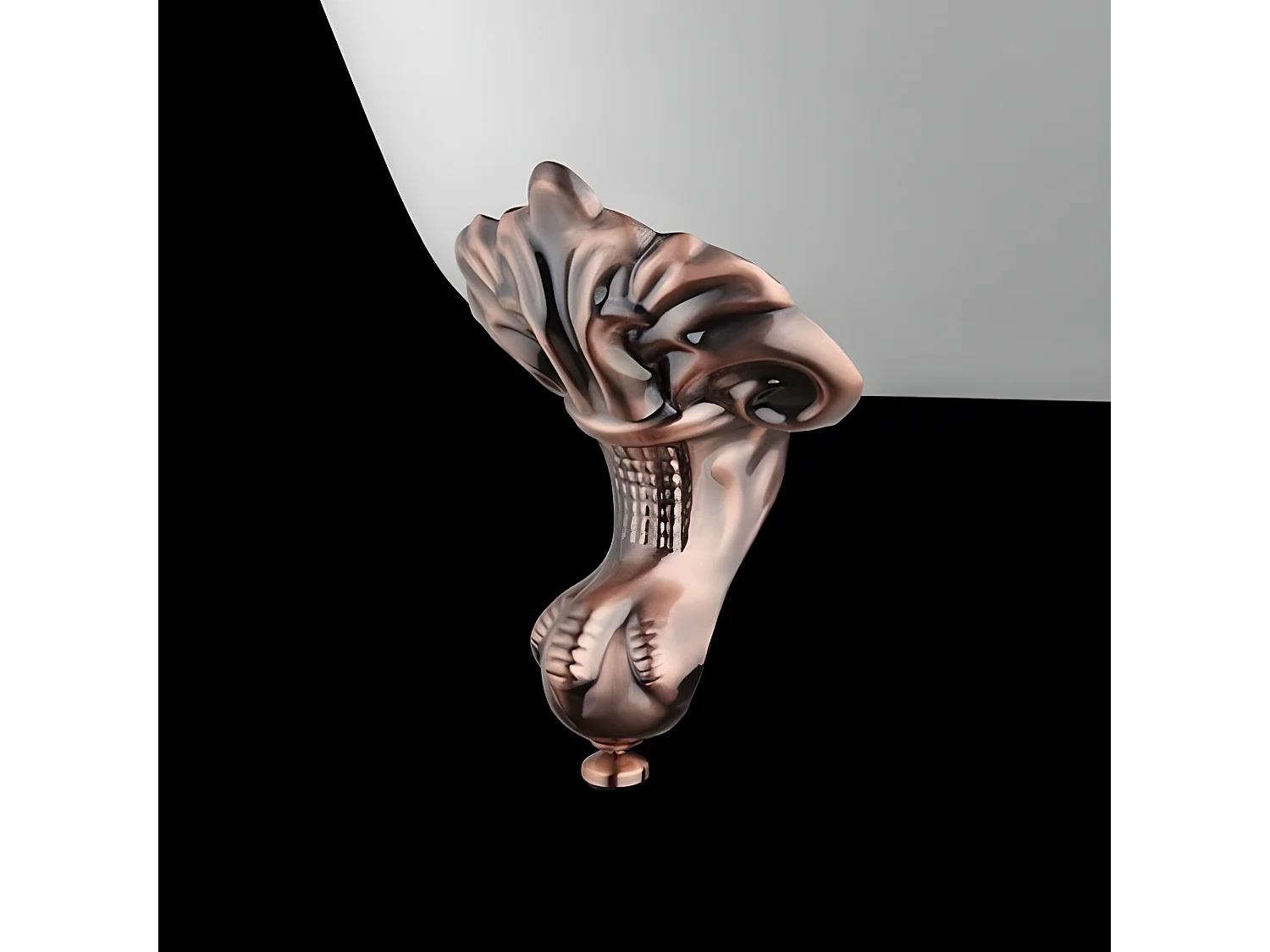 Vasca da bagno freestanding stile classico con piedini DARLINGTON Bianca 175 cm Piedini di aquila Rame