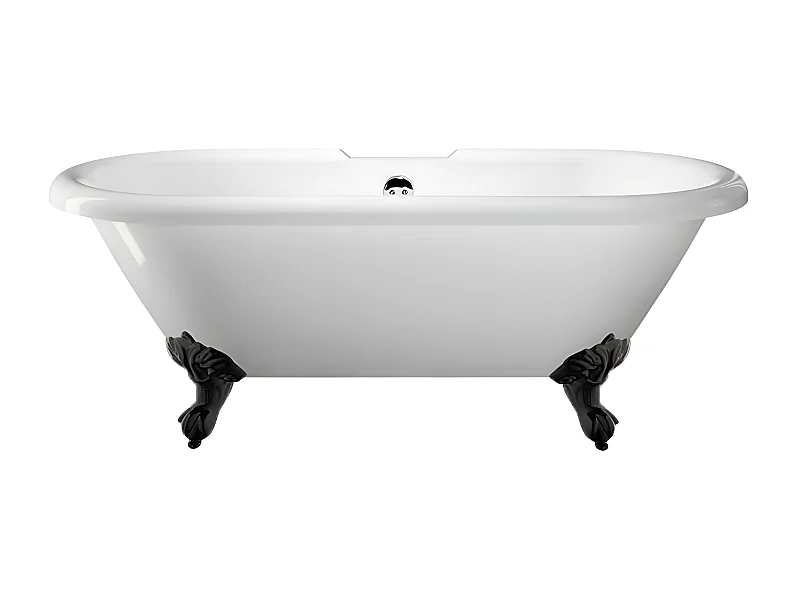 Freistehende Badewanne mit Füßen CHELSEA Adlerfüße SCHWARZ 170 cm
