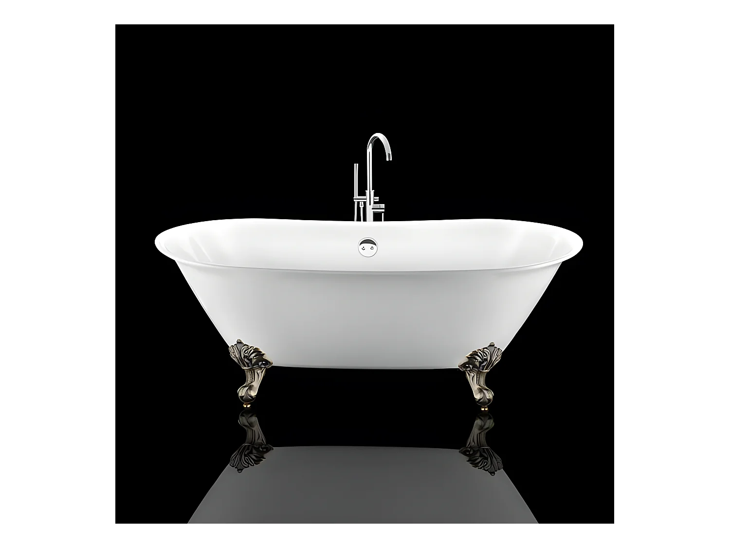Bañera con patas SURRY HILLS  165 cm patas ÁGUILA BRONCE ENVEJECIDO