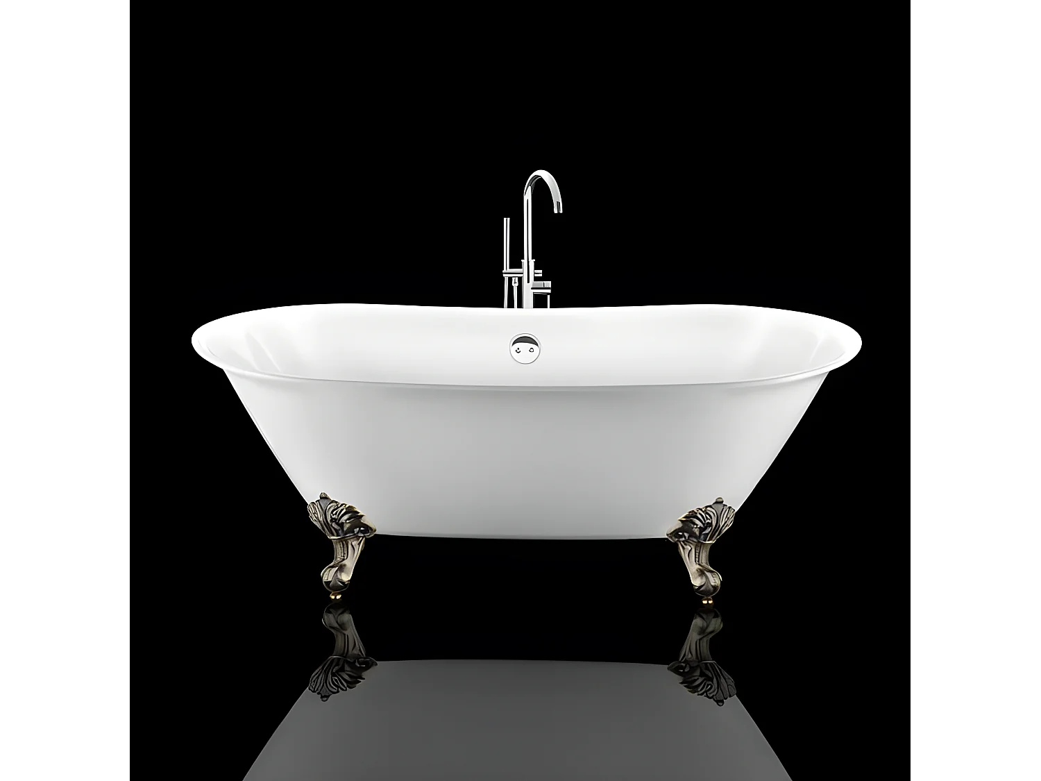 Bañera con patas SURRY HILLS  165 cm patas ÁGUILA BRONCE ENVEJECIDO