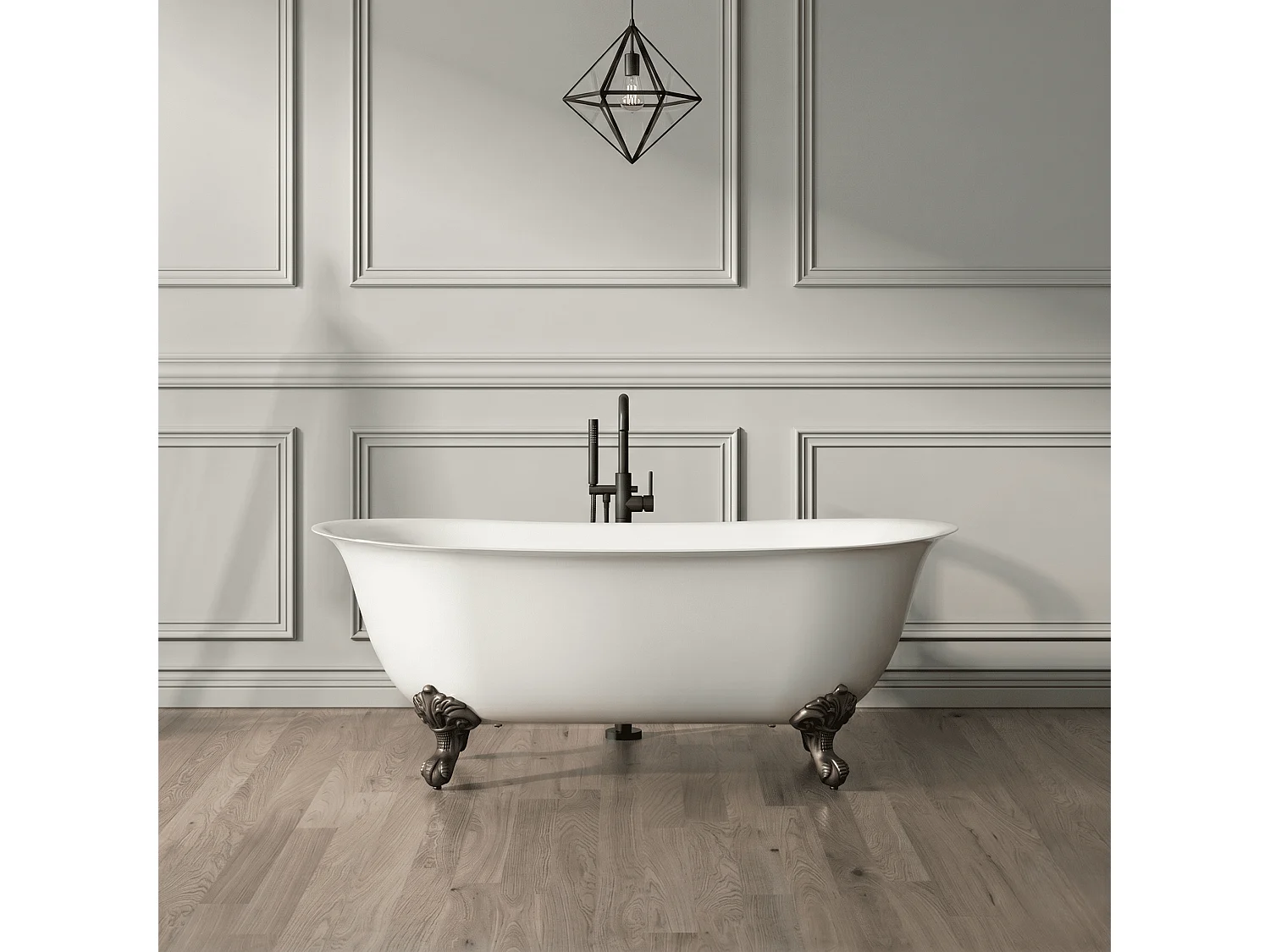 Bañera con patas SURRY HILLS  165 cm patas ÁGUILA BRONCE ENVEJECIDO