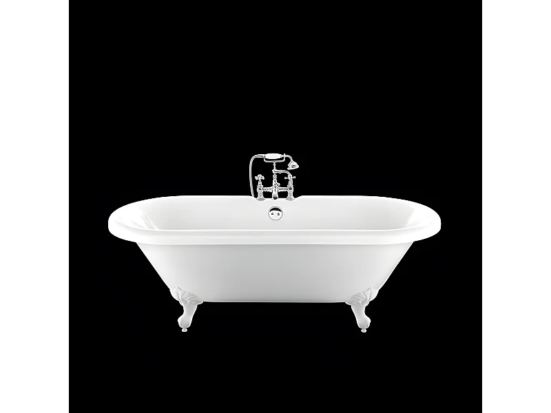 Vasca da bagno freestanding stile classico con piedini CHELSEA Bianca 170 cm Piedini di aquila Bianchi