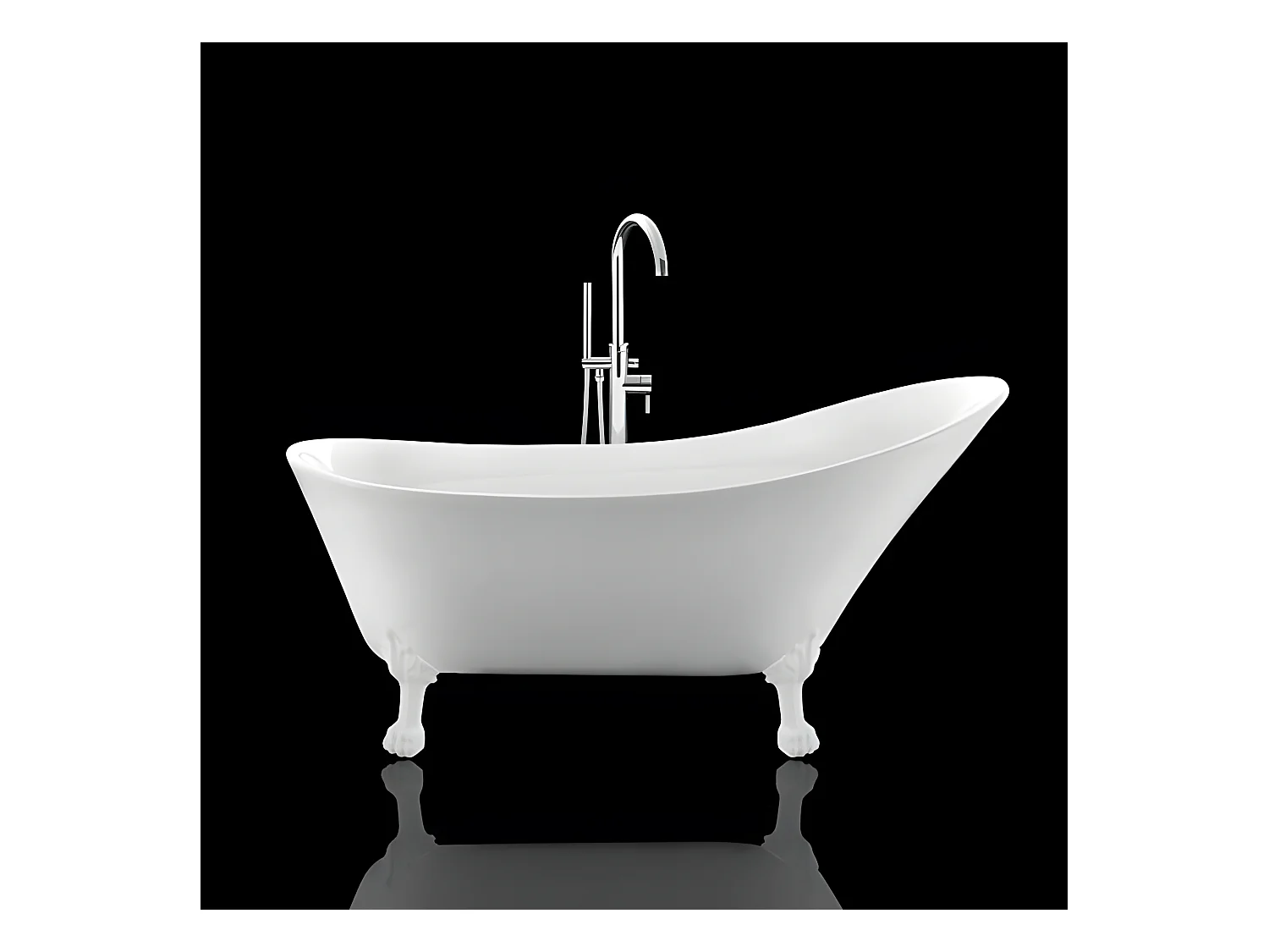 Baignoire ancienne rétro sur pieds BALMAIN Blanche 161 cm Pieds de Lion Blancs