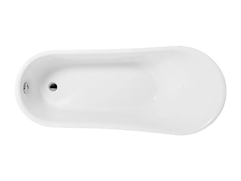 Freistehende Badewanne mit Füßen BALMAIN Löwenfüße WEISS 161 cm