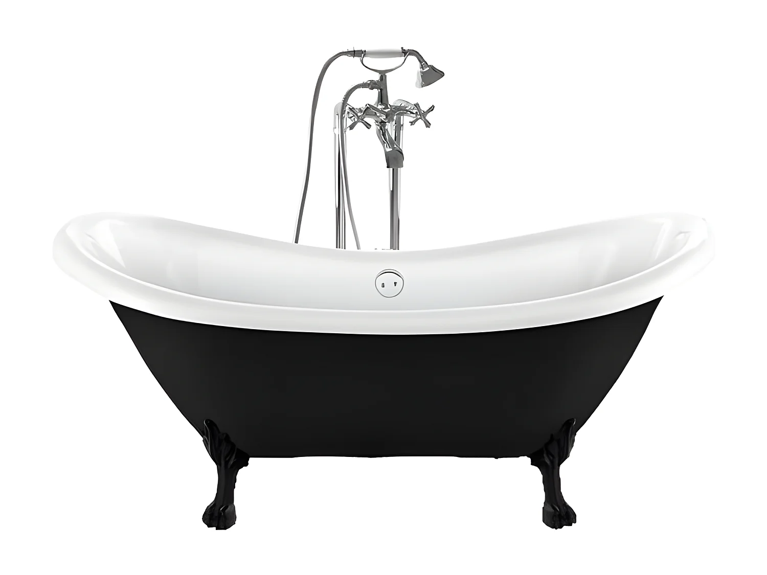 Bañera con patas DARLINGTON NEGRA  175 cm patas LEÓN NEGRAS