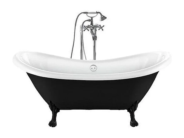 Vasca da bagno freestanding stile classico con piedini DARLINGTON nera 175 cm Piedini di leone Neri