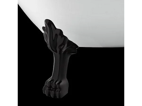 Freistehende Badewanne mit Füßen DARLINGTON SCHWARZ Löwenfüße SCHWARZ 175 cm