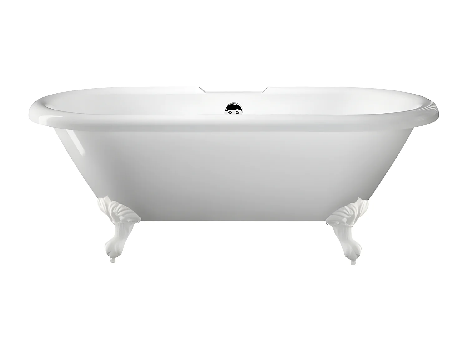 Freistehende Badewanne mit Füßen CHELSEA Adlerfüße WEISS 154 cm