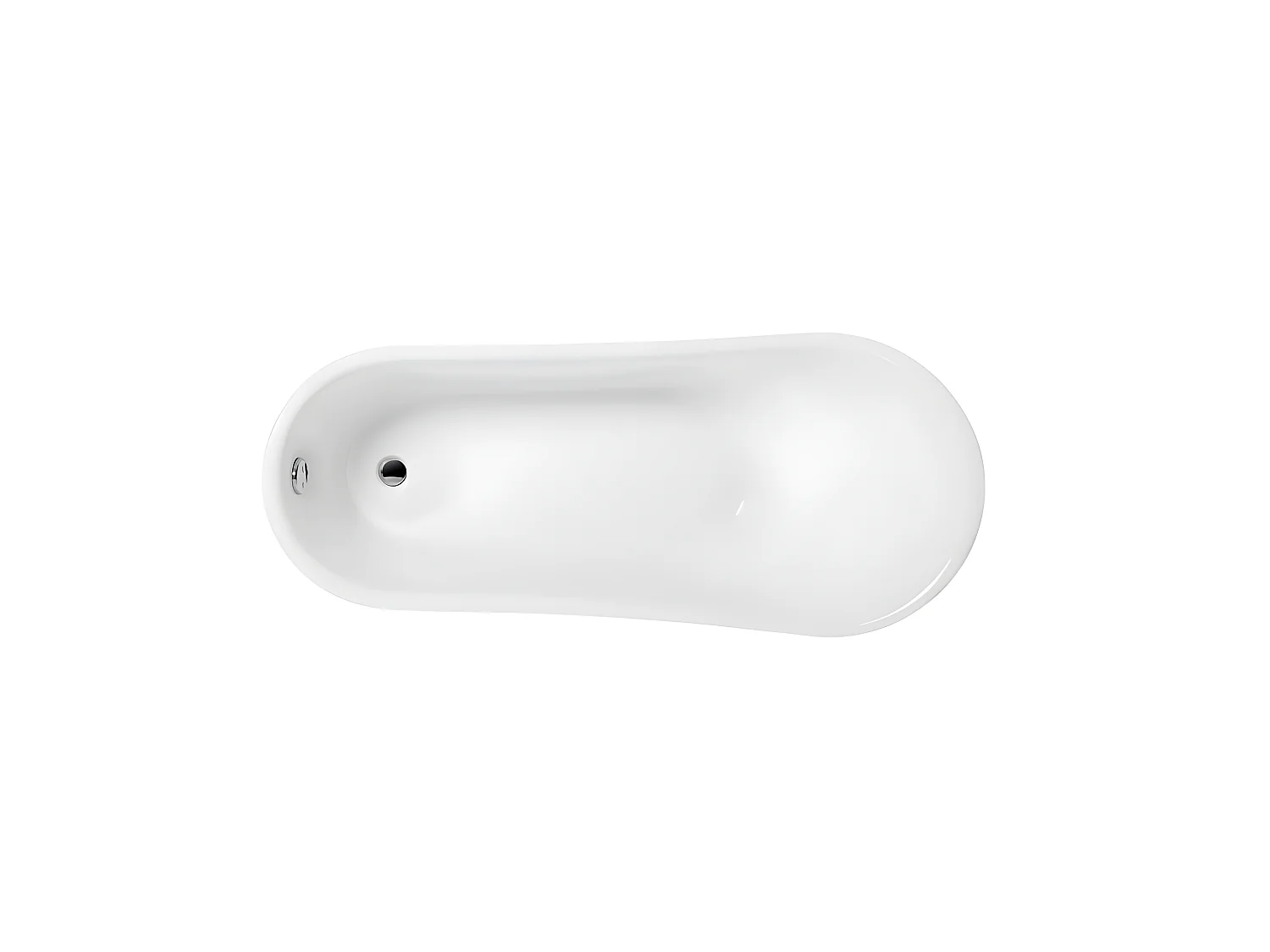 Baignoire ancienne rétro sur pieds BALMAIN Blanche 161 cm Pieds d'Aigle Cuivre rouge vieilli