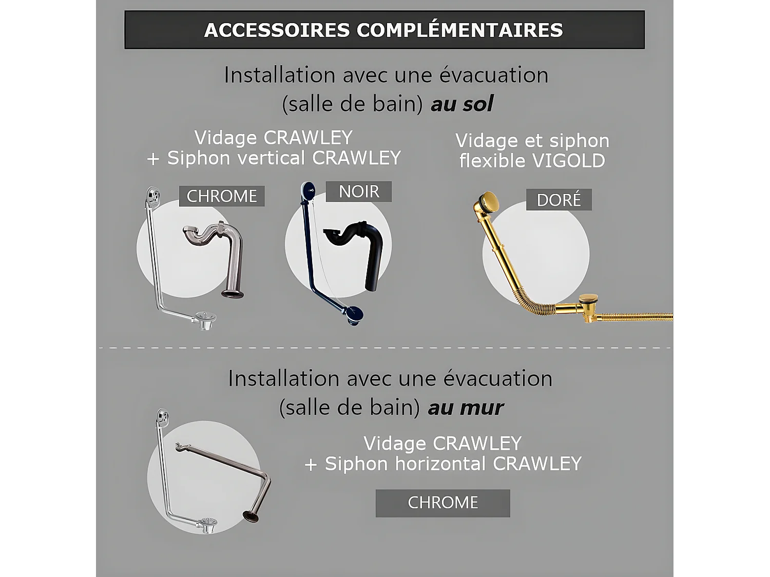 Freistehende Gusseisen Badewanne ASHFORD GOLD 156 cm