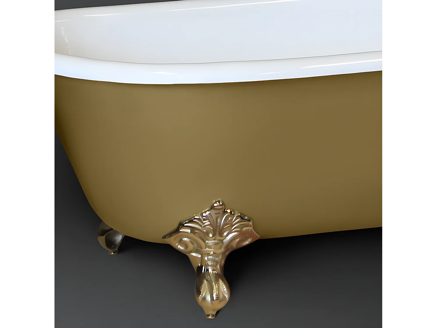 Freistehende Gusseisen Badewanne ASHFORD GOLD 156 cm