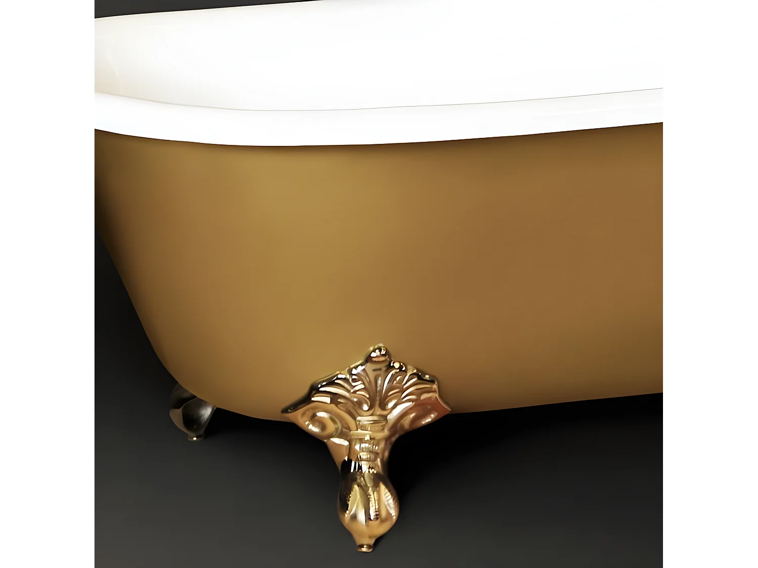 Freistehende Gusseisen Badewanne ASHFORD GOLD 156 cm