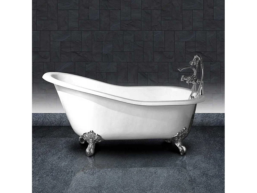 Freistehende Gusseisen Badewanne ASHFORD gold 156 cm
