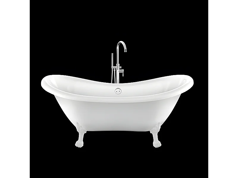 Freistehende Badewanne mit Füßen DARLINGTON Löwenfüße WEISS 175 cm