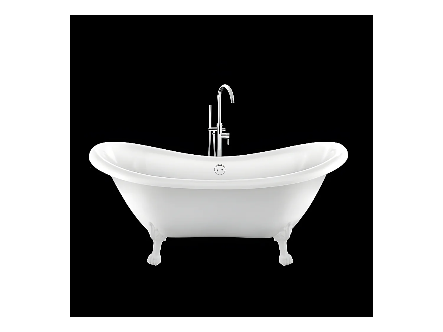 Freistehende Badewanne mit Füßen DARLINGTON Löwenfüße WEISS 175 cm