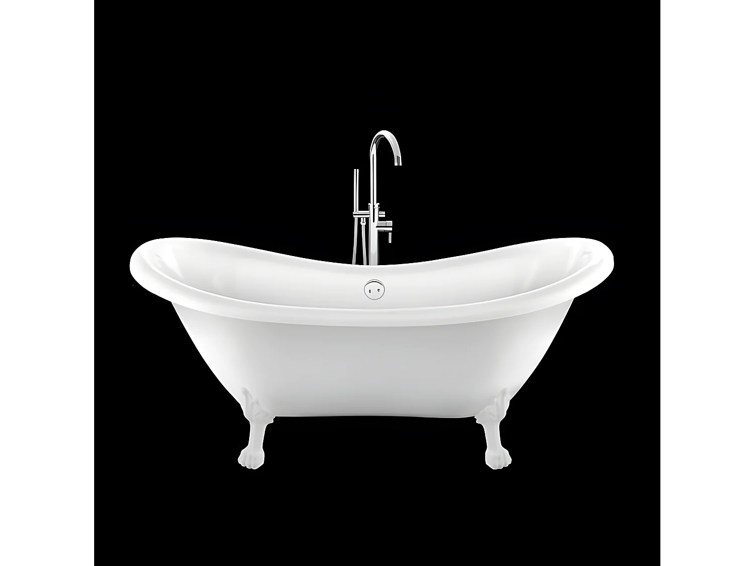 Baignoire ancienne rétro sur pieds DARLINGTON Blanche 175 cm Pieds de Lion Blancs