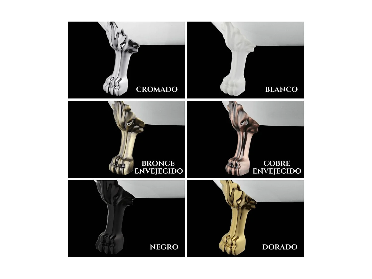 Baignoire sur pieds rétro DARLINGTON Blanche 175 cm Pieds de Lion Blancs