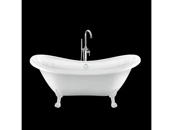 Baignoire sur pieds rétro DARLINGTON Blanche 175 cm Pieds de Lion Blancs