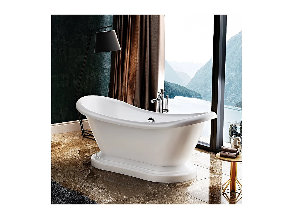 Vasca da bagno freestanding stile classico con base DARLINGTON Bianca 175 cm