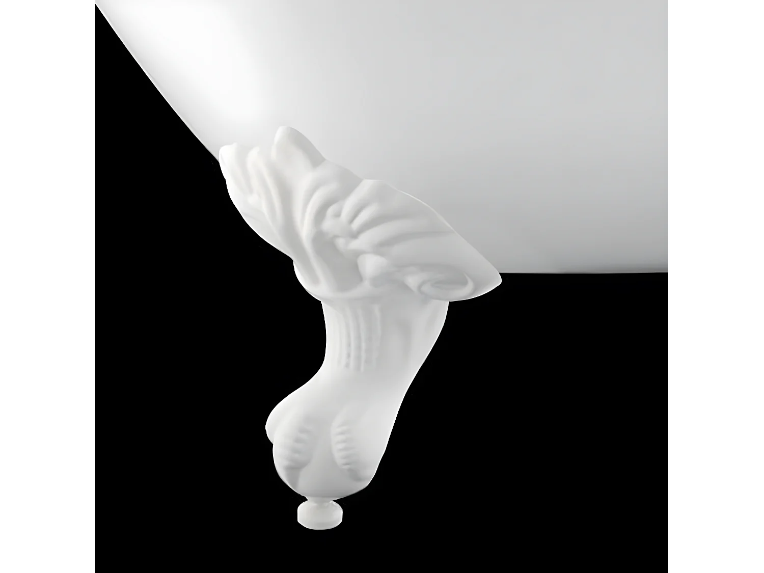 Baignoire ancienne rétro sur pieds DARLINGTON Noire 175 cm Pieds d'Aigle Blancs