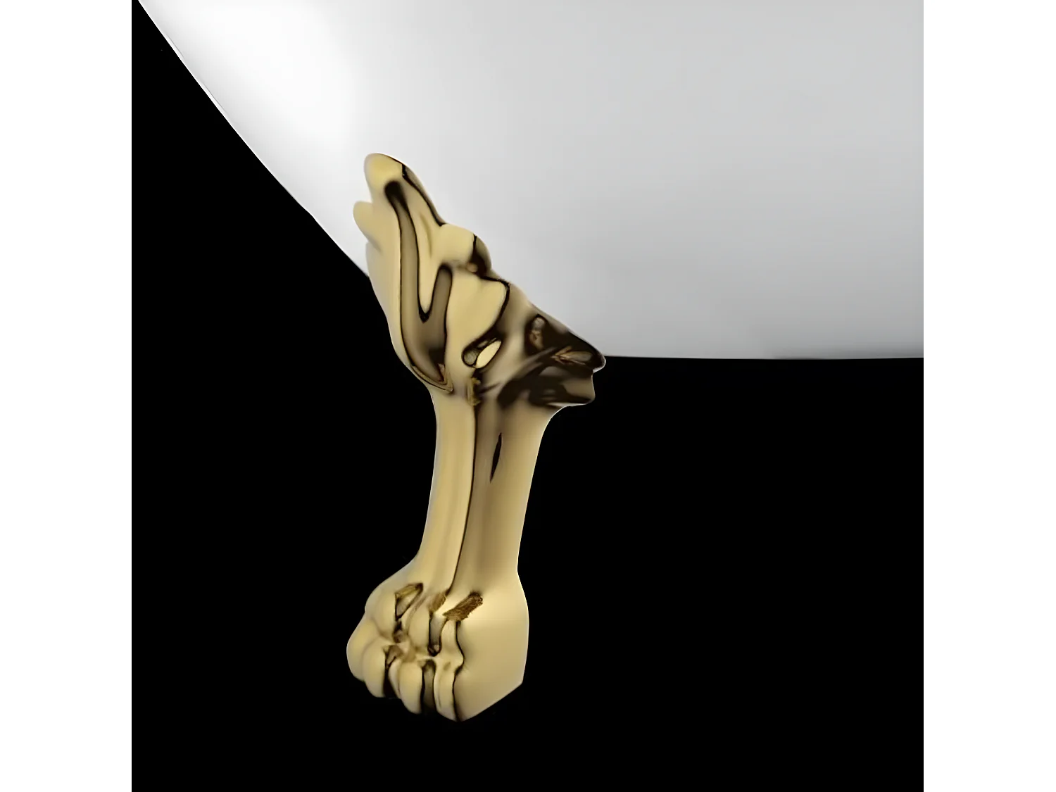 Freistehende Badewanne mit Füßen BALMAIN Löwenfüße GOLD 161 cm