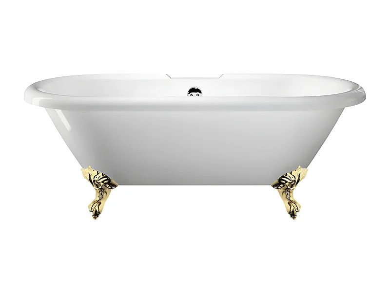 Freistehende Badewanne mit Füßen CHELSEA Adlerfüße GOLD 154 cm