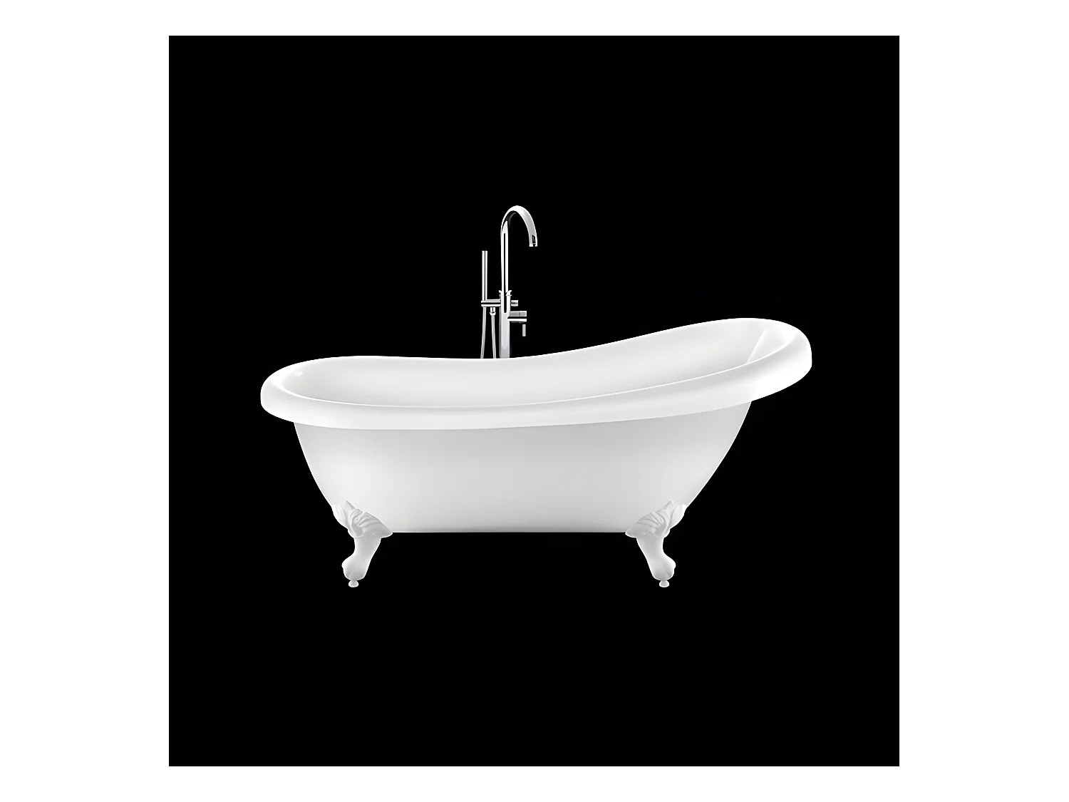 Baignoire ancienne rétro sur pieds RICHMOND Blanche 171 cm Pieds d'Aigle Blancs