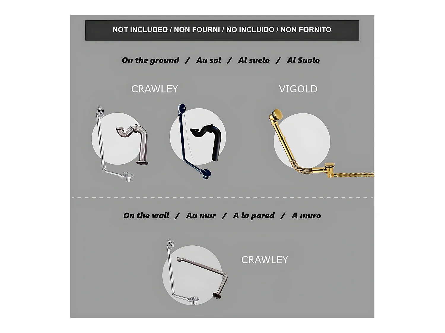 Vasca da bagno freestanding stile classico con piedini RICHMOND nera 171 cm Piedini di aquila Neri