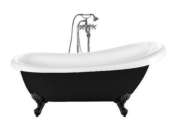 Baignoire sur pieds rétro RICHMOND Noire 171 cm Pieds d'Aigle Noirs