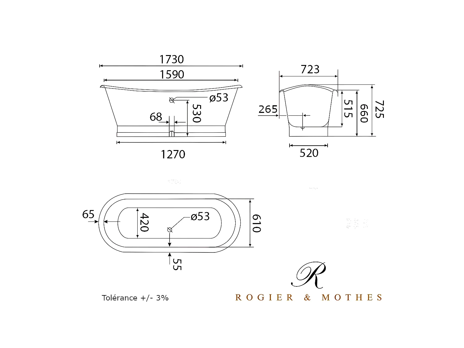 Vasca da bagno freestanding in ghisa stile classico COVENTRY nera 170 cm