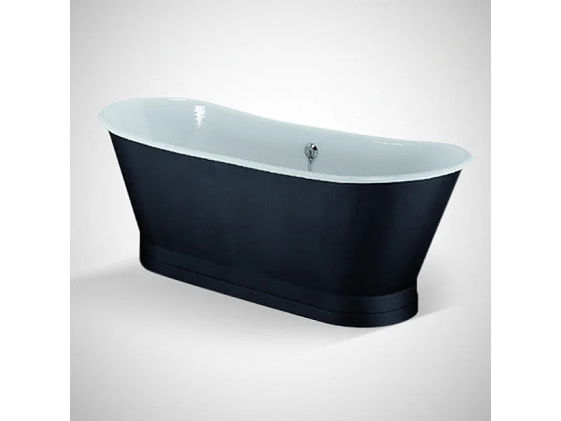 Freistehende Gusseisen Badewanne COVENTRY SCHWARZ 170 cm