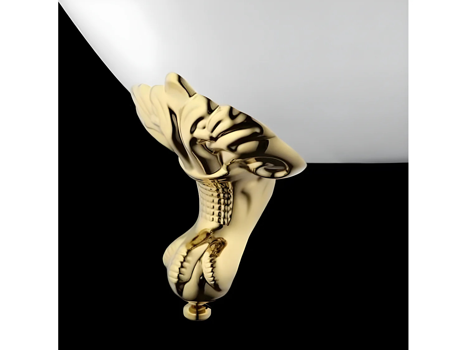 Freistehende Badewanne mit Füßen BALMAIN Adlerfüße GOLD 161 cm