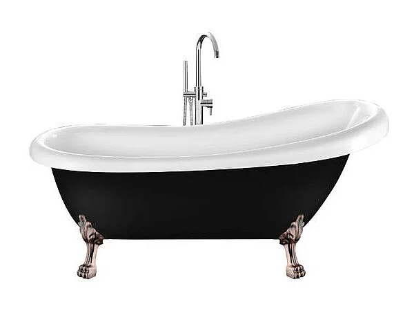 Bañera con patas RICHMOND NEGRA  171 cm patas LEÓN COBRE ENVEJECIDO