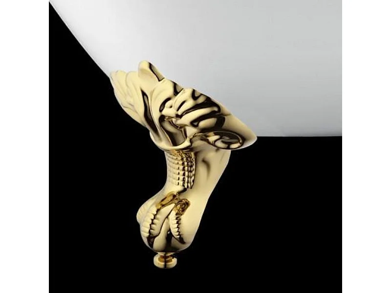 Baignoire sur pieds rétro RICHMOND Blanche 171 cm Pieds d'Aigle Dorés