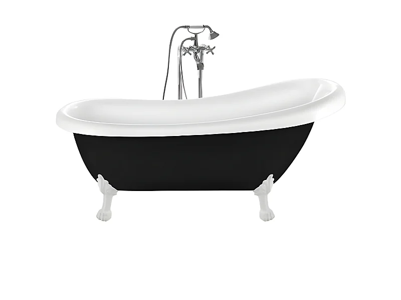 Bañera con patas RICHMOND NEGRA  171 cm patas LEÓN BLANCAS