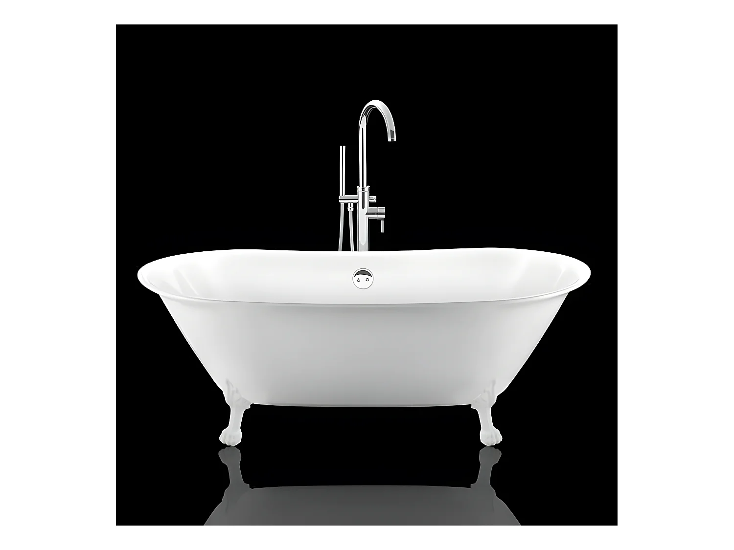 Vasca da bagno freestanding stile classico con piedini SURRY HILLS bianca 165 cm Piedini di leone Bianchi