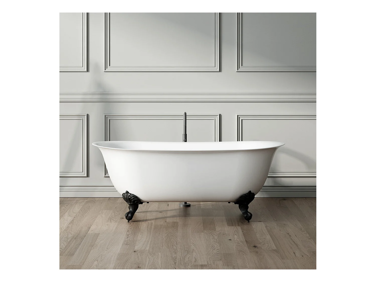 Vasca da bagno freestanding stile classico con piedini SURRY HILLS bianca 165 cm Piedini di leone Bianchi